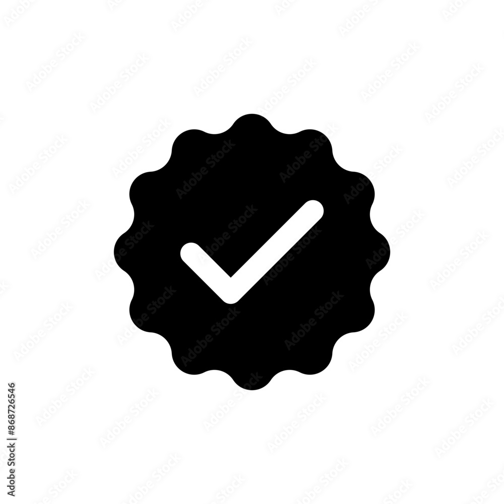 Vetor de Verified badge icon tick symbol vector approved check mark ...