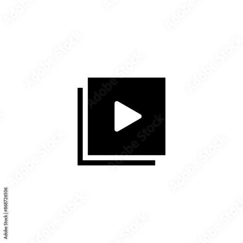 Video playlist icon, add to queue icon sign - library, watch, later, save, videos icons - video file list icon