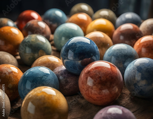 Colorful stone balls photo