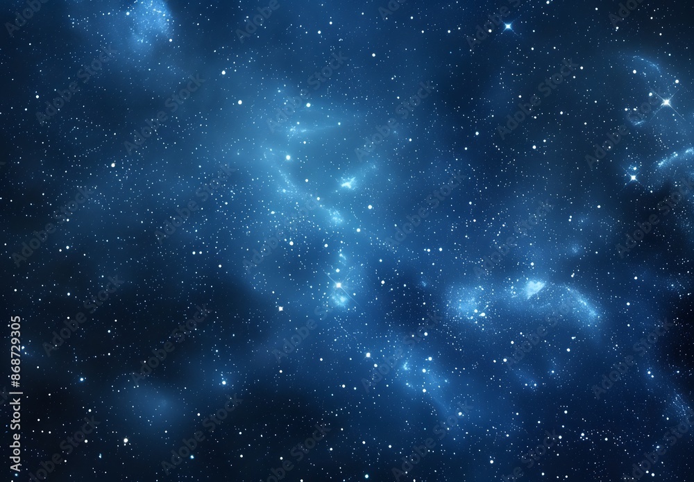 Fototapeta premium Dark Blue Starry Night Sky with Milky Way