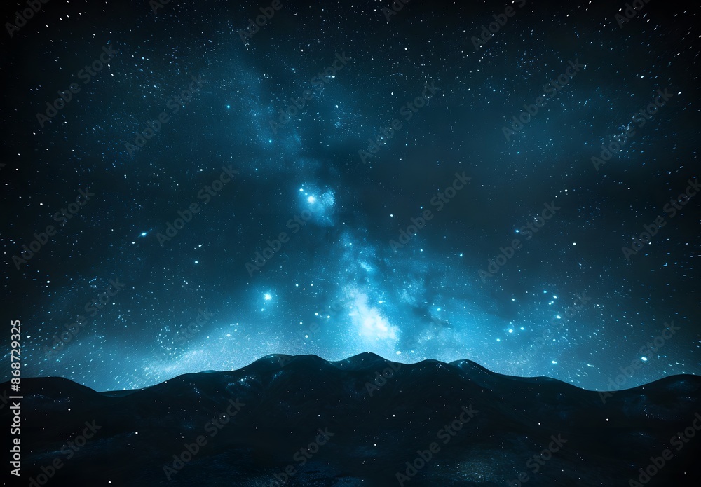 Fototapeta premium Milky Way Night Sky With Mountains