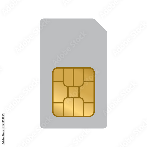 Cell phone SIM card. 3d vector icon