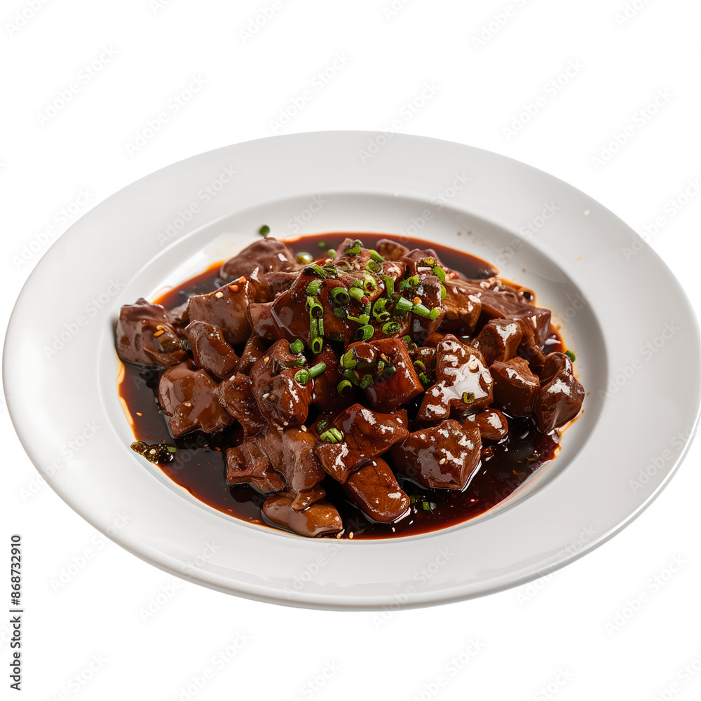 Spicy Sichuan Pork with Peppercorn Sauce on White Plate
Spicy Sichuan Pork with Peppercorn Sauce on White Plate
