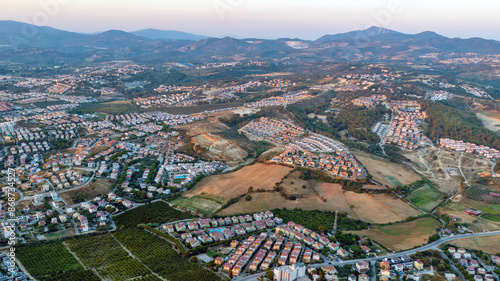 Top view of luxury villas photo