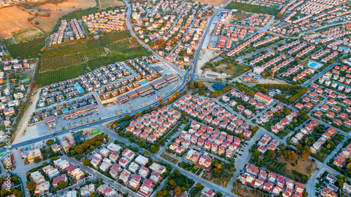 Top view of luxury villas