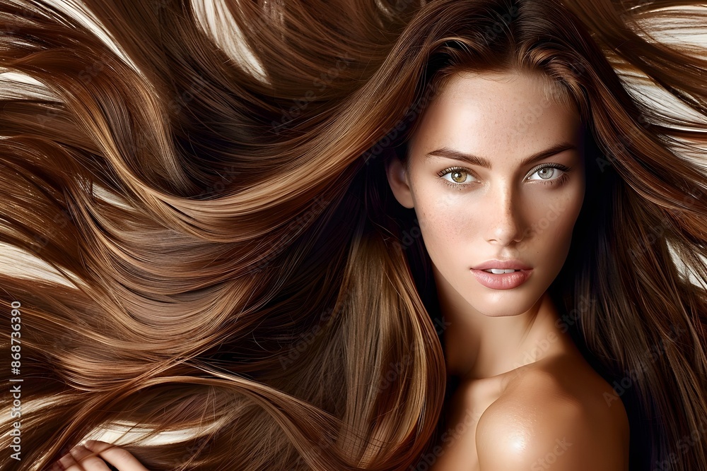 Beautiful Woman with Long Brown Hair Beautiful Woman with Long Brown Hair
