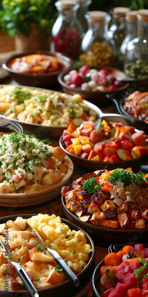 Variety of Food on Plates Variety of Food on Plates