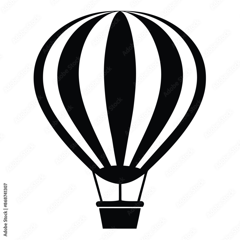 Silhouette hot air balloon vector illustration isolated on white background
Silhouette hot air balloon vector illustration isolated on white background