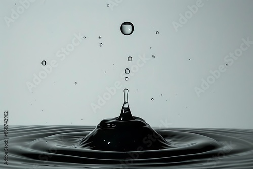 A stylized, minimalistic interpretation of a raindrop hitting water