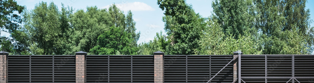 New automatic gates in a private house New automatic gates in a private house