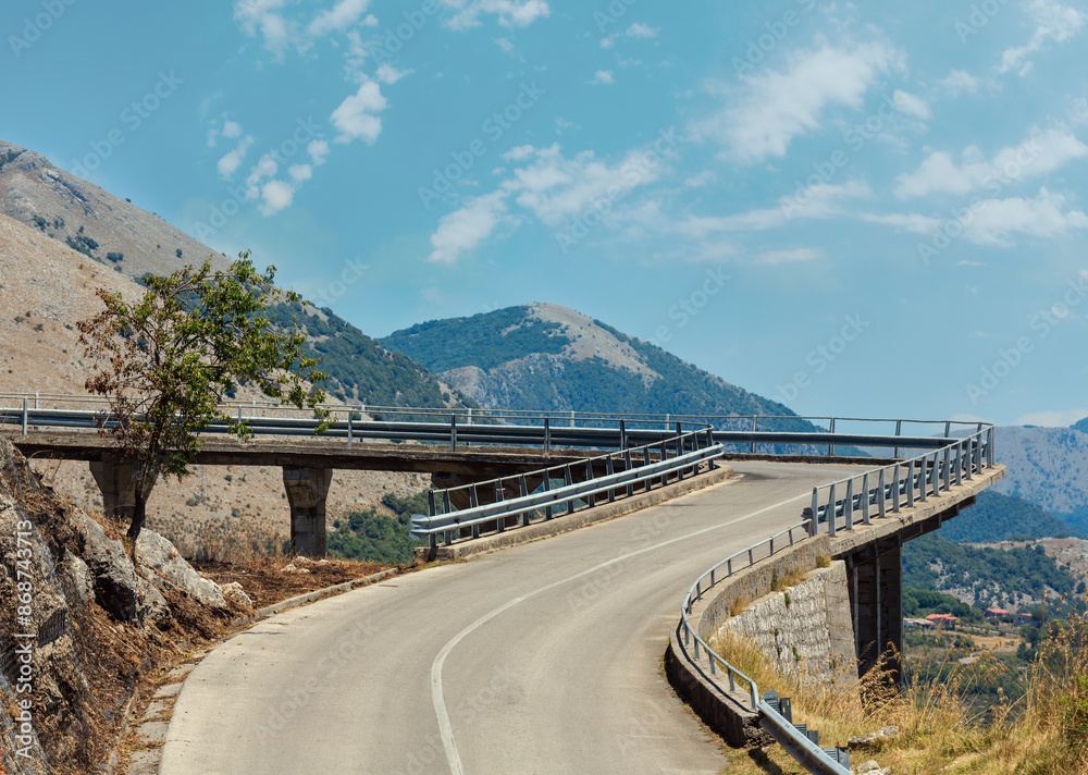 Road to statue of Christ the Redeemer, Maratea, Italy