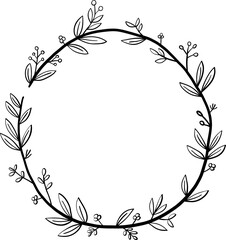 Wreath of floral and flower illustration.