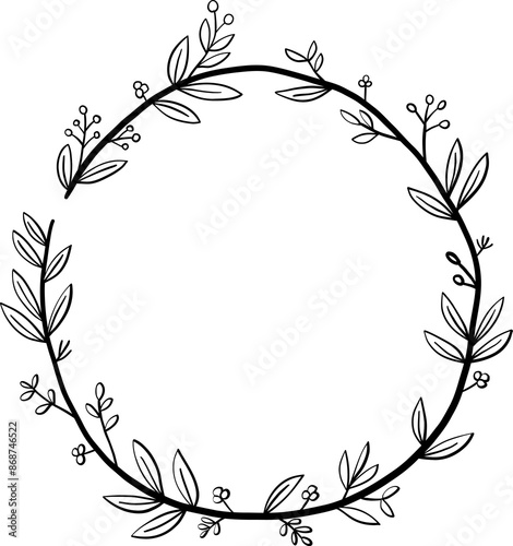 Wreath of floral and flower illustration.