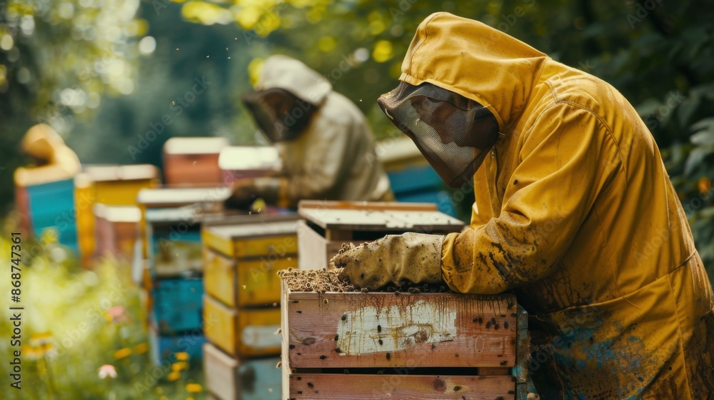 a beekeeper who takes care of bees. a beekeeper who takes care of bees.