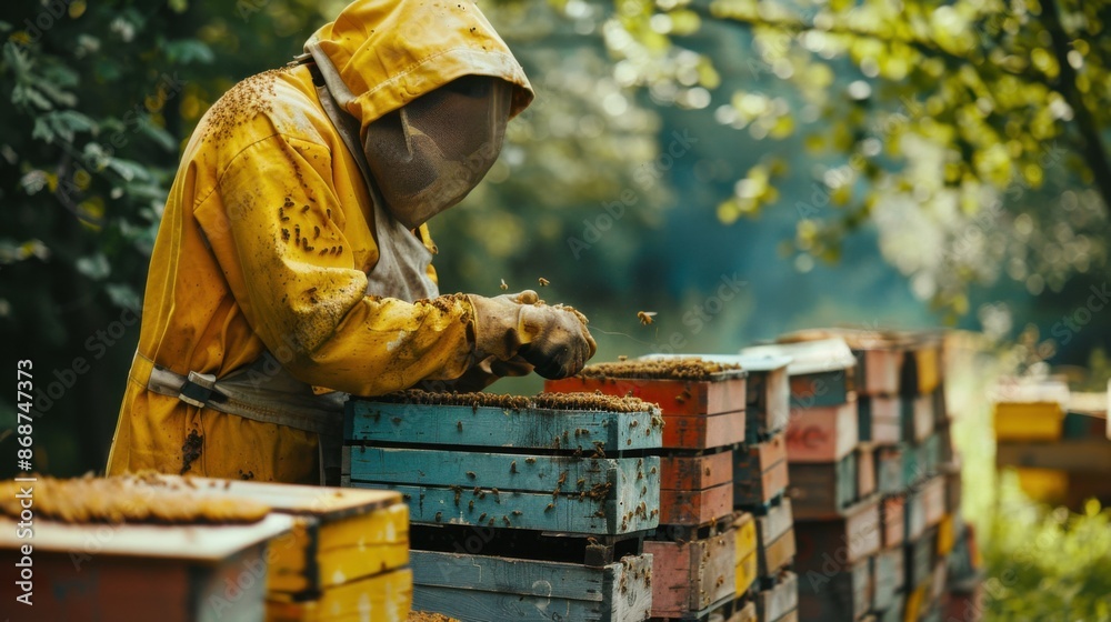 a beekeeper who takes care of bees. a beekeeper who takes care of bees.