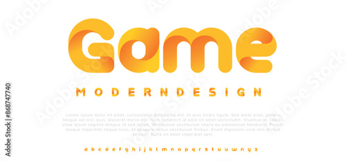 Game Modern abstract digital alphabet font. Minimal technology typography, Creative urban sport fashion futuristic font and with numbers. vector illustration