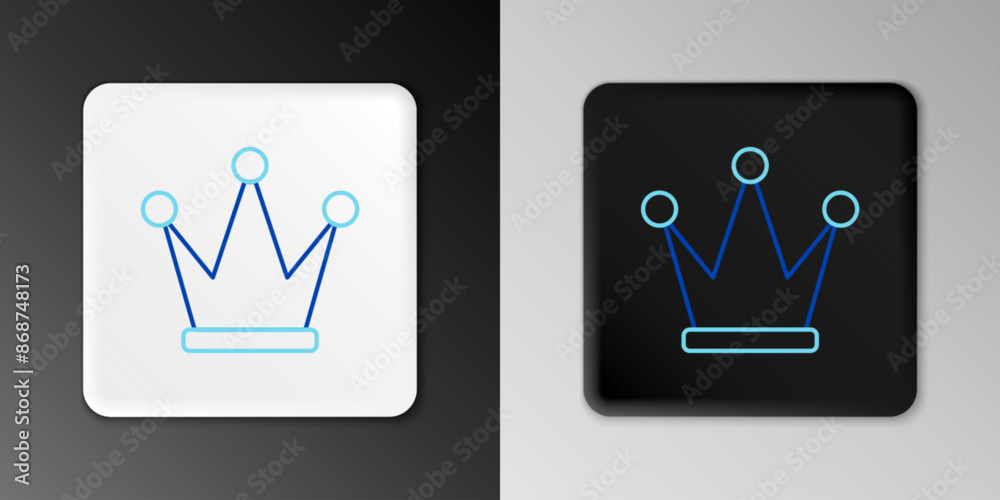 Line Crown icon isolated on grey background. Colorful outline concept. Vector Line Crown icon isolated on grey background. Colorful outline concept. Vector