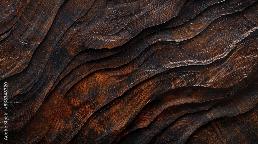 Dark Wooden Texture with Wavy Pattern