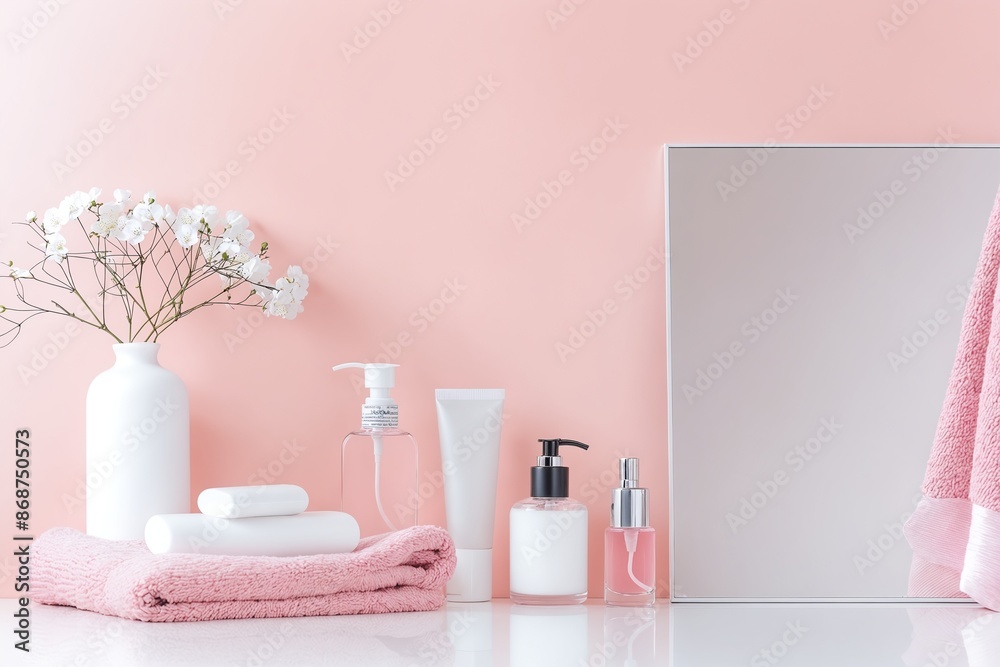 bathroom with towel and flowers bathroom with towel and flowers