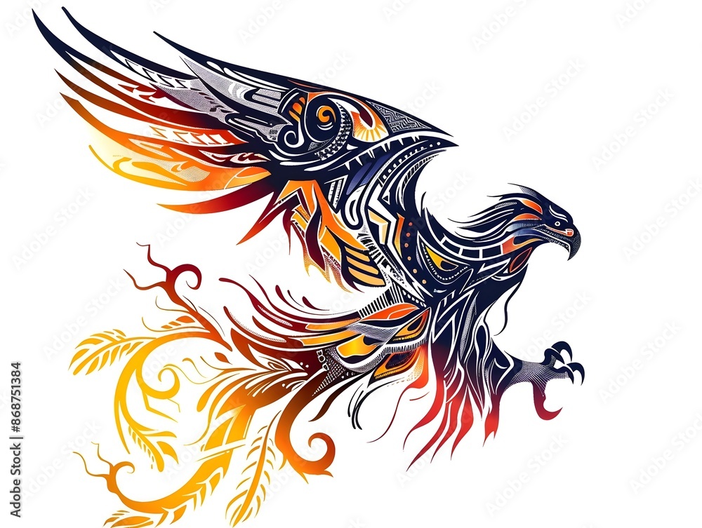Abstract Eagle with Tribal Designs Suitable for Shirt or Sticker Abstract Eagle with Tribal Designs Suitable for Shirt or Sticker