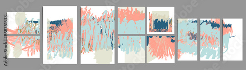 BackgSet of Backgrounds conceptual aerosol paint viscous pastel muted pale calm tones cards templates setound conceptual yarsky aerosol paint viscous