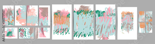 BackgSet of Backgrounds conceptual aerosol paint viscous pastel muted pale calm tones cards templates setound conceptual yarsky aerosol paint viscous