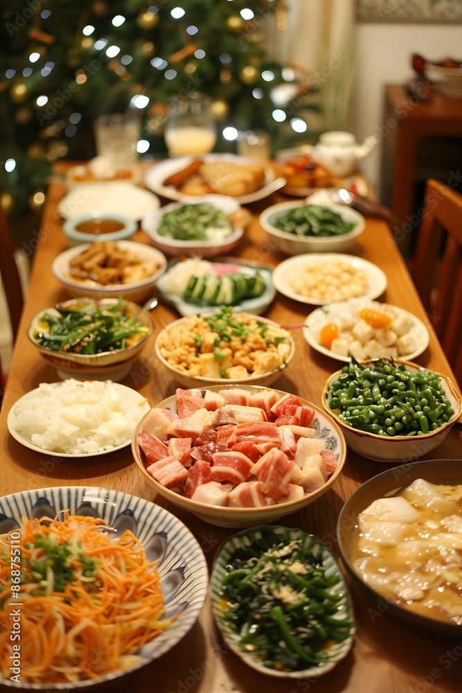 Fototapeta premium A table full of delicious Chinese food