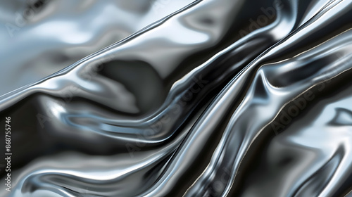 Sleek and polished chrome texture reflecting light