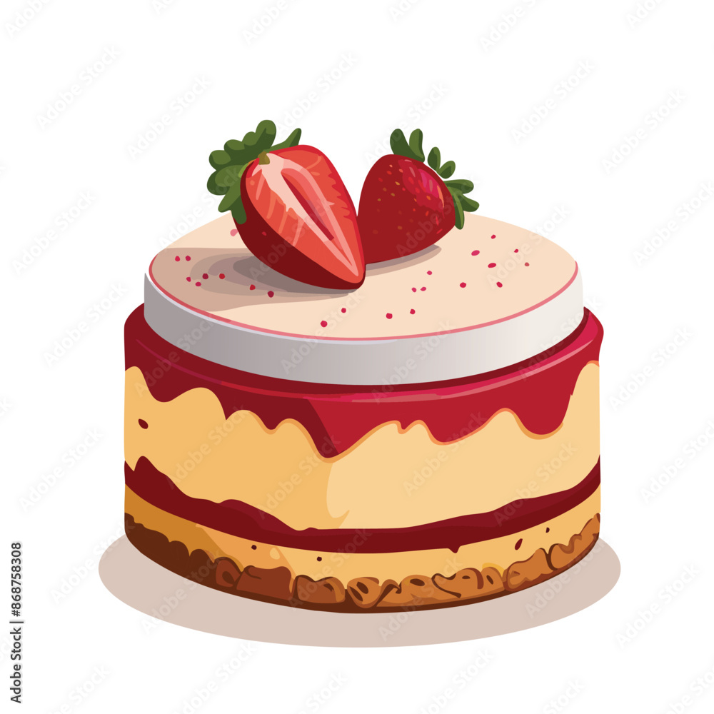 Vector Illustration of Strawberry Cheesecake Vector Illustration of Strawberry Cheesecake