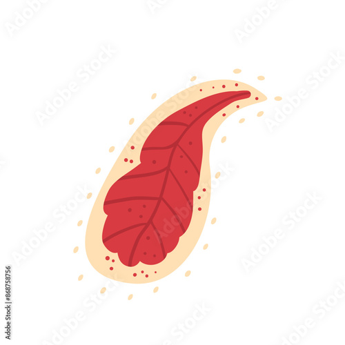 Autumn stylized leaf isolated on white background. Fall forest foliage shape. Vector hand drawn illustration. © Syuzann q