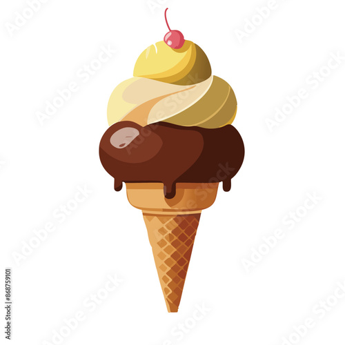 Vector illustration of Ice Cream Sundae