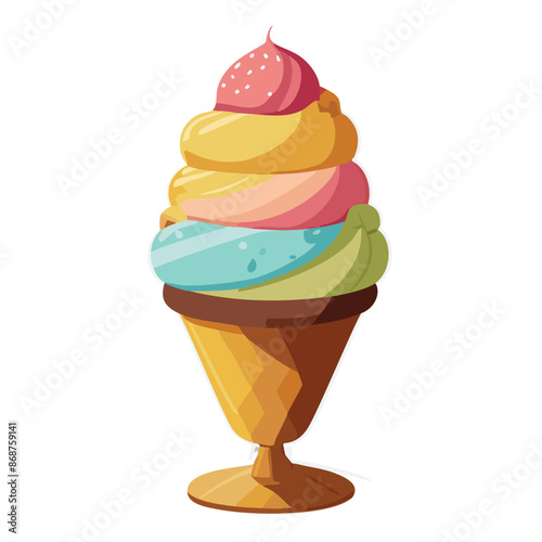 Vector illustration of Ice Cream Sundae