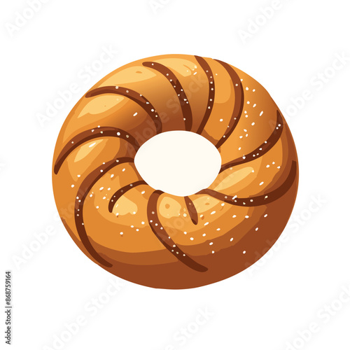 Vector illustration of Artistic Representation of Bagels