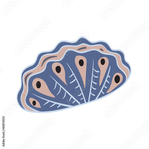 Seashell. Tropical ocean animal design in cartoon style