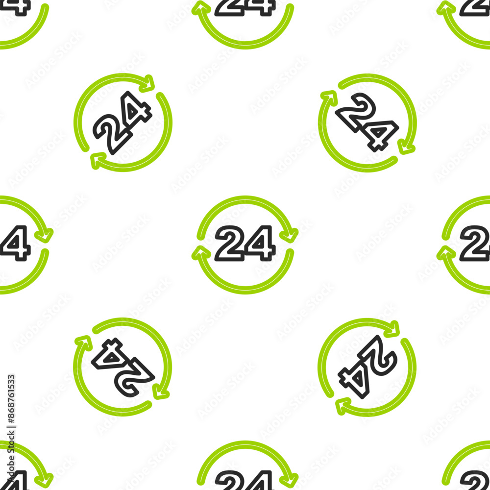 Line Telephone 24 hours support icon isolated seamless pattern on white background. All-day customer support call-center. Full time call services. Vector Line Telephone 24 hours support icon isolated seamless pattern on white background. All-day customer support call-center. Full time call services. Vector