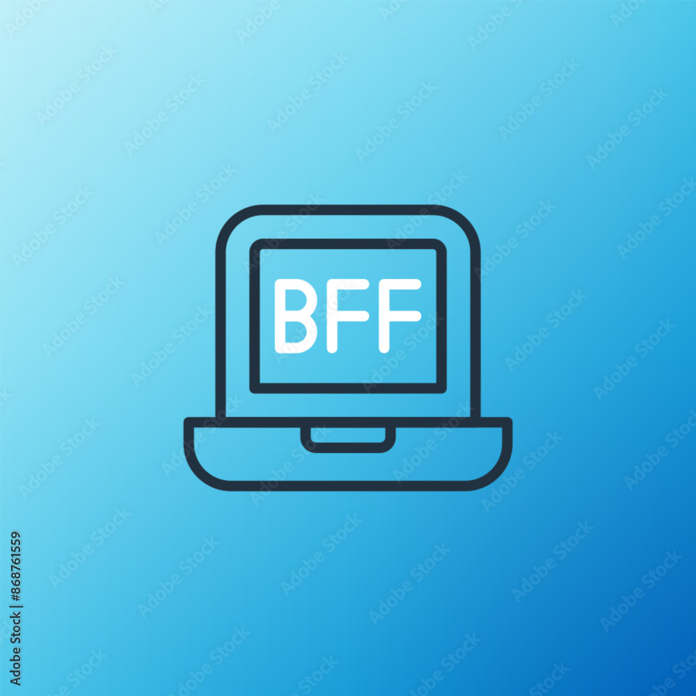 Line BFF or best friends forever icon isolated on blue background. Colorful outline concept. Vector Line BFF or best friends forever icon isolated on blue background. Colorful outline concept. Vector
