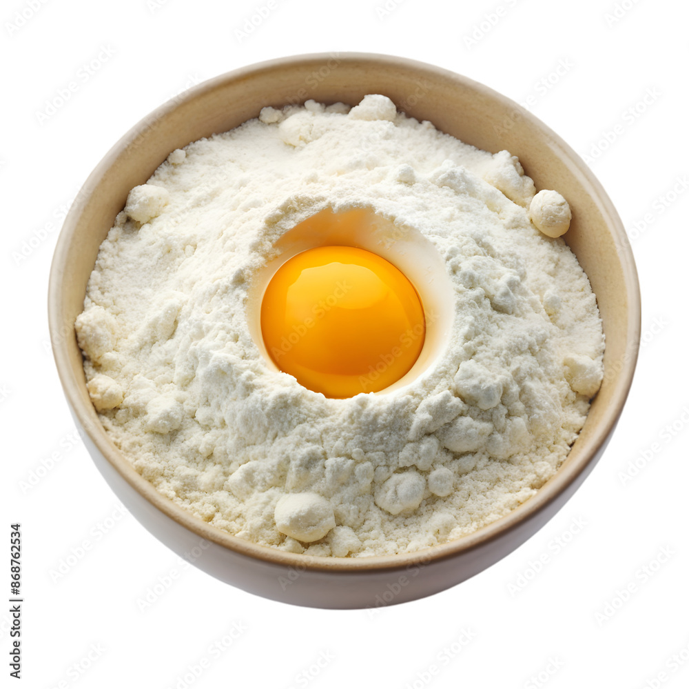 bowl of flour and egg yolk bowl of flour and egg yolk