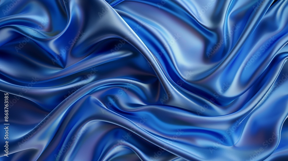 Abstract blue silk background, elegant and luxurious fabric with flowing waves. Abstract blue silk background, elegant and luxurious fabric with flowing waves.