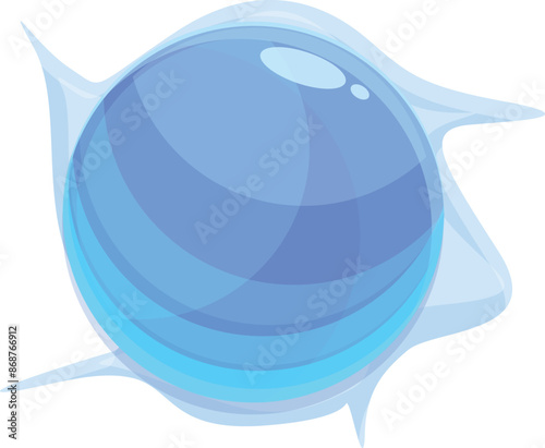 Blue sphere is floating, surrounded by abstract shapes, creating a sense of mystery and intrigue