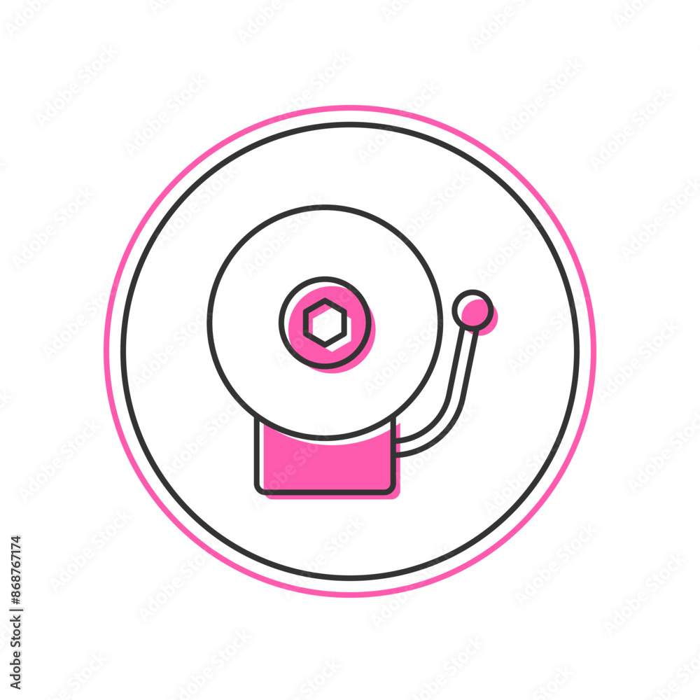 Filled outline Ringing alarm bell icon isolated on white background. Alarm symbol, service bell, handbell sign, notification symbol. Vector Filled outline Ringing alarm bell icon isolated on white background. Alarm symbol, service bell, handbell sign, notification symbol. Vector