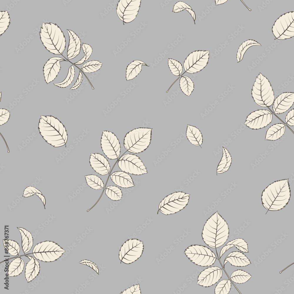 Fototapeta premium Bicolor rose floral pattern. Modern botanical design