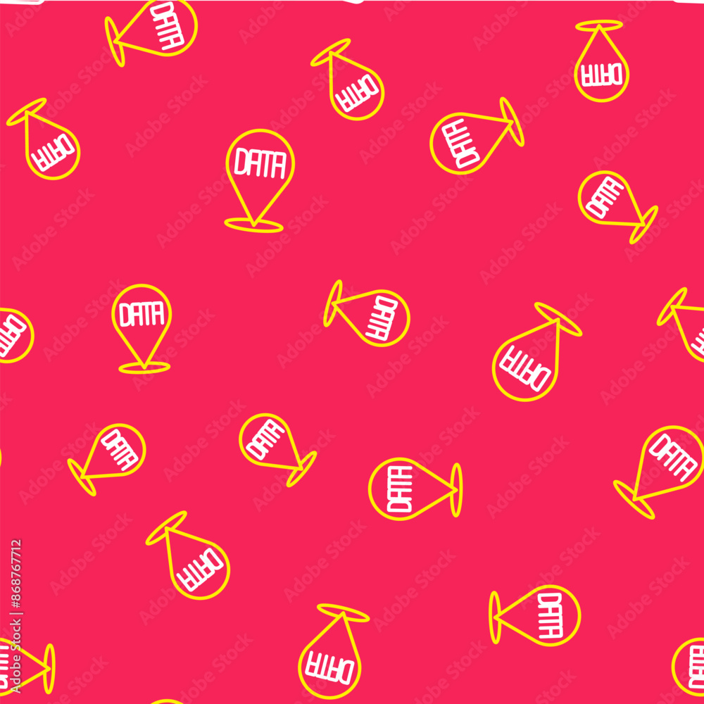 Line Data analysis icon isolated seamless pattern on red background. Business data analysis process, statistics. Charts and diagrams. Vector Line Data analysis icon isolated seamless pattern on red background. Business data analysis process, statistics. Charts and diagrams. Vector