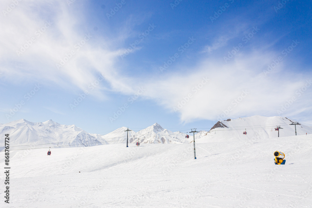 Gudauri ski resort in winter. Caucasus mountains in Georgia Gudauri ski resort in winter. Caucasus mountains in Georgia