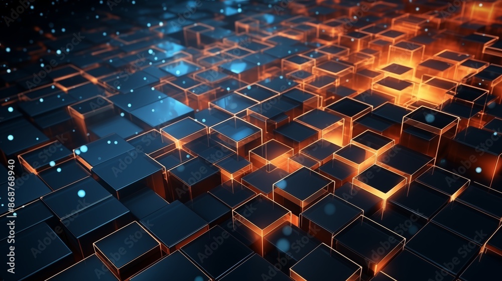 Obraz premium Abstract digital background. Can be used for technological processes, neural networks and AI, digital storages, sound and graphic forms, science, education