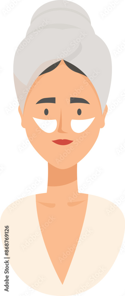Woman wearing a bathrobe and a towel enjoying a relaxing spa day at home Woman wearing a bathrobe and a towel enjoying a relaxing spa day at home