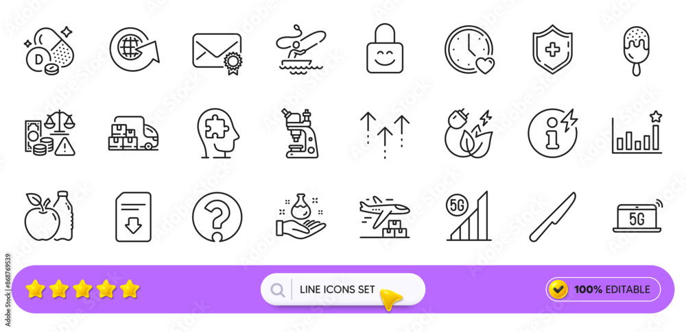 Power info, Fraud and Question mark line icons for web app. Pack of Microscope, Download file, Delivery truck pictogram icons. Medical shield, Mental conundrum, Dating signs. World globe. Vector Power info, Fraud and Question mark line icons for web app. Pack of Microscope, Download file, Delivery truck pictogram icons. Medical shield, Mental conundrum, Dating signs. World globe. Vector