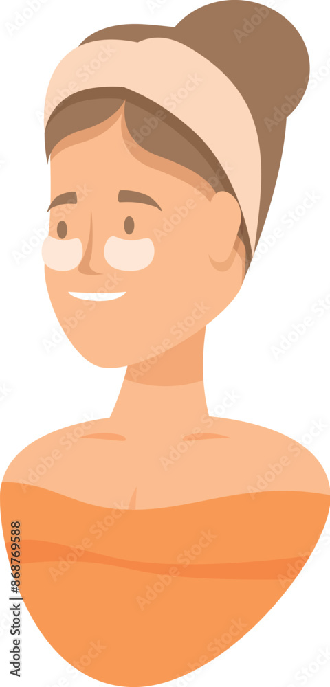 Woman is applying under eye patches for dark circles and puffiness treatment Woman is applying under eye patches for dark circles and puffiness treatment