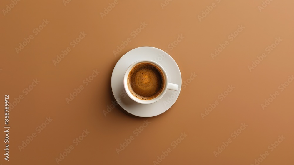 Minimalist coffee cup on brown background, centered and simple. Minimalist coffee cup on brown background, centered and simple.