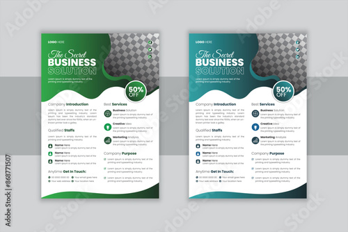 Corporate business flyer vector design template, Modern business conference flyer layout template with A4 size design, Business Flyer Design, Colorful concepts, one pager design, pamphlet design.