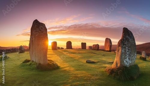 Ancient stone circle at dawn